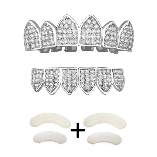 Extra Molding Bars Microfiber Cloth TSANLY 24K Gold Plated Grillz Single Top /& Bottom for Mouth Teeth Grill Men Hip Hop Grills
